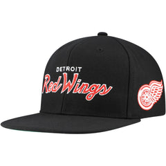 Detroit Red Wings Mitchell & Ness Core Team Script 2.0 Snapback Hat