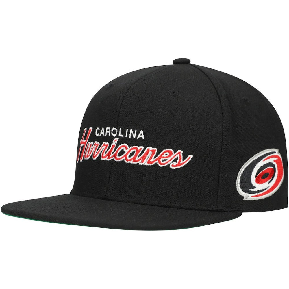Carolina Hurricanes Mitchell & Ness Core Team Script 2.0 Snapback Hat