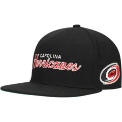 Carolina Hurricanes Mitchell & Ness Core Team Script 2.0 Snapback Hat