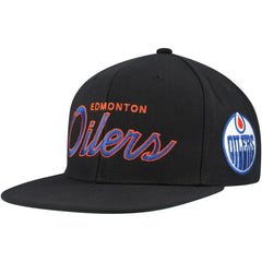 Edmonton Oilers Mitchell & Ness Core Team Script 2.0 Snapback Hat