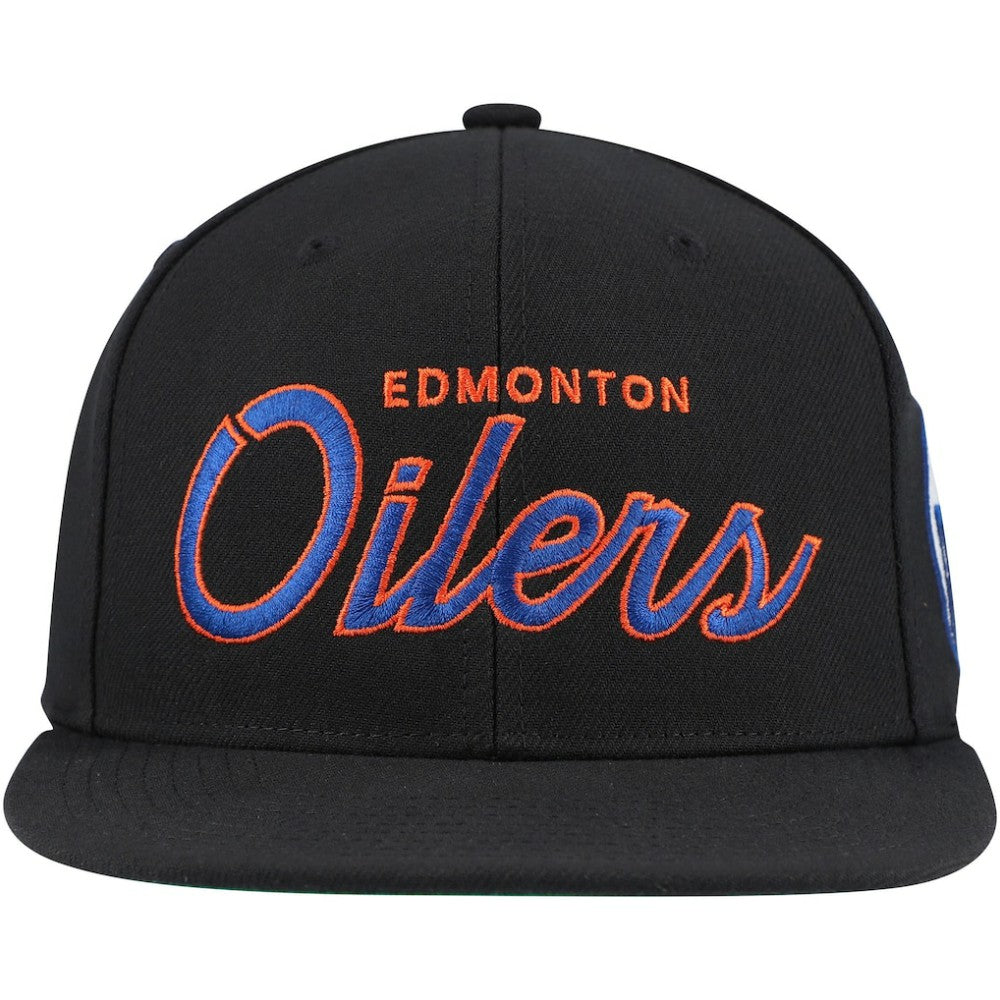 Edmonton Oilers Mitchell & Ness Core Team Script 2.0 Snapback Hat