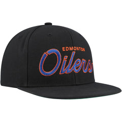 Edmonton Oilers Mitchell & Ness Core Team Script 2.0 Snapback Hat