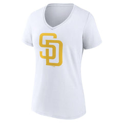 San Diego Padres Women's Official Logo V-Neck T-Shirt - White
