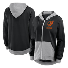Baltimore Orioles Women's Hit It French Terry Full-Zip Hoodie - Black