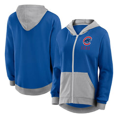 Chicago Cubs Women's Hit It French Terry Full-Zip Hoodie - Royal