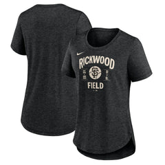 San Francisco Giants Women's 2024 Rickwood Classic Tribute Tri-Blend T-Shirt - Heather Black | Nike