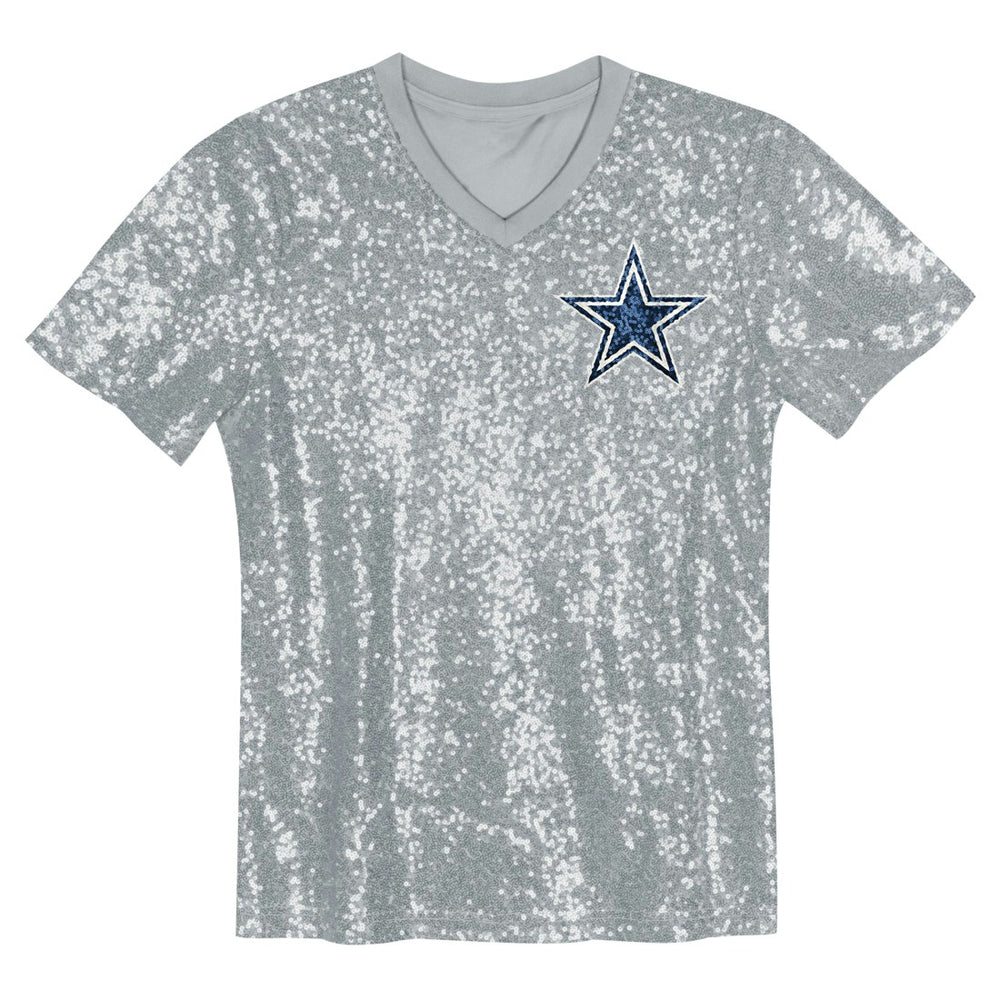 NFL Dallas Cowboys CeeDee Lamb  Girls Youth Sequin V-Neck Fashion Jersey