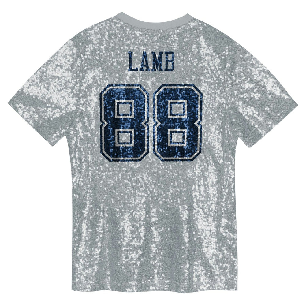 NFL Dallas Cowboys CeeDee Lamb  Girls Youth Sequin V-Neck Fashion Jersey