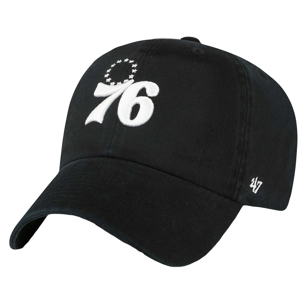 Philadelphia 76ers '47 Core Logo Clean Up Adjustable Hat - Black | 47 brand shop