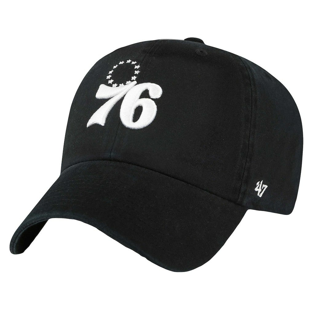 Philadelphia 76ers '47 Core Logo Clean Up Adjustable Hat - Black | 47 brand shop