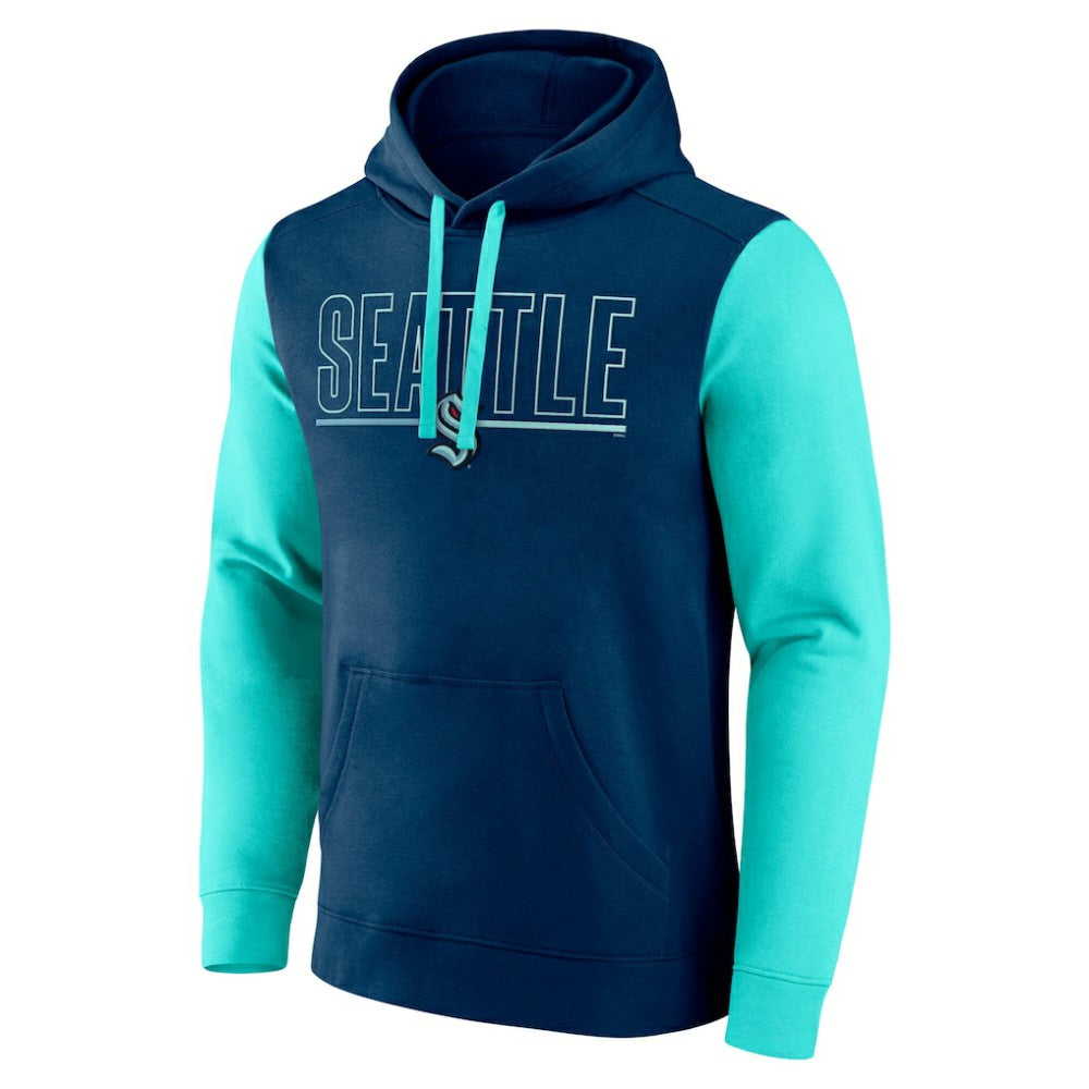 Seattle Kraken Logo Athletic Deliver Fleece Pullover Hoodie