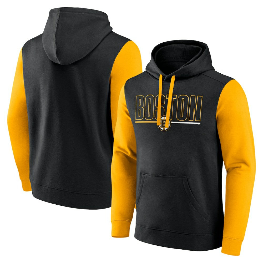 Boston Bruins Logo Athletic Deliver Fleece Pullover Hoodie