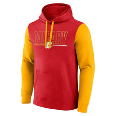 Calgary Flames Logo Athletic Deliver Fleece Pullover Hoodie