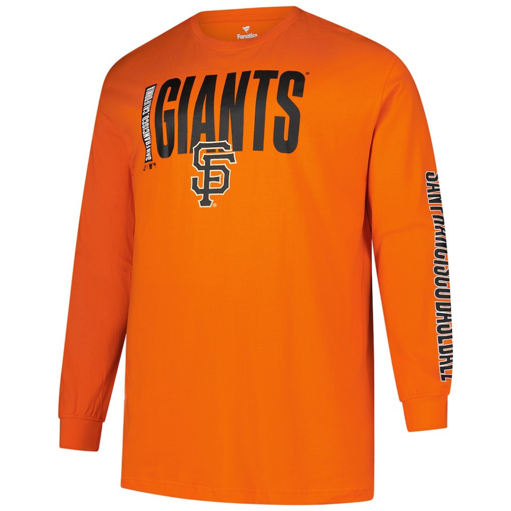 San Francisco Giants Profile Big & Tall Two-Hit Long Sleeve T-Shirt - Orange