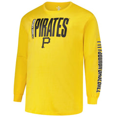 Pittsburgh Pirates Profile Big & Tall Two-Hit Long Sleeve T-Shirt - Gold