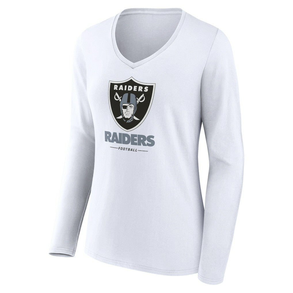 NFL Las Vegas Raiders Women's Team Lockup Long Sleeve V-Neck T-Shirt