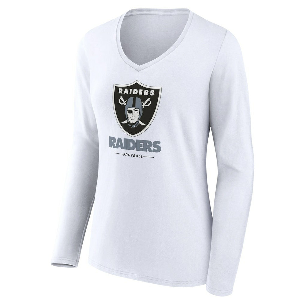 NFL Las Vegas Raiders Women's Team Lockup Long Sleeve V-Neck T-Shirt