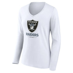 NFL Las Vegas Raiders Women's Team Lockup Long Sleeve V-Neck T-Shirt