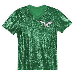 NFL Philadelphia Eagles Jalen Hurts  Girls Youth Sequin V-Neck Fashion Jersey