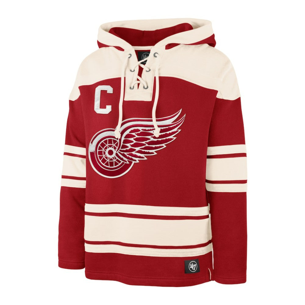 Dylan Larkin Detroit Red Wings '47 Captain Patch Player Name & Number Lacer Pullover Hoodie