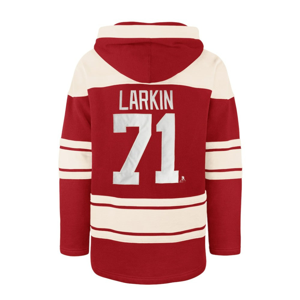 Dylan Larkin Detroit Red Wings '47 Captain Patch Player Name & Number Lacer Pullover Hoodie