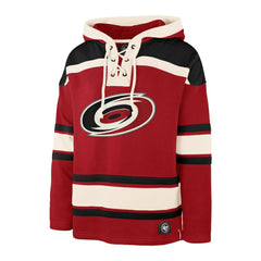 Sebastian Aho Carolina Hurricanes '47 Player Name & Number Lacer Pullover Hoodie