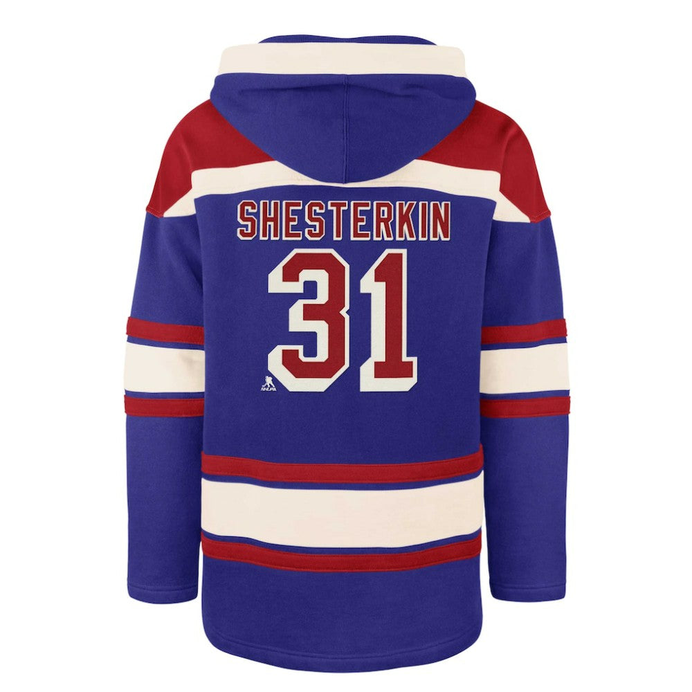 Igor Shesterkin New York Rangers '47 Player Name & Number Lacer Pullover Hoodie