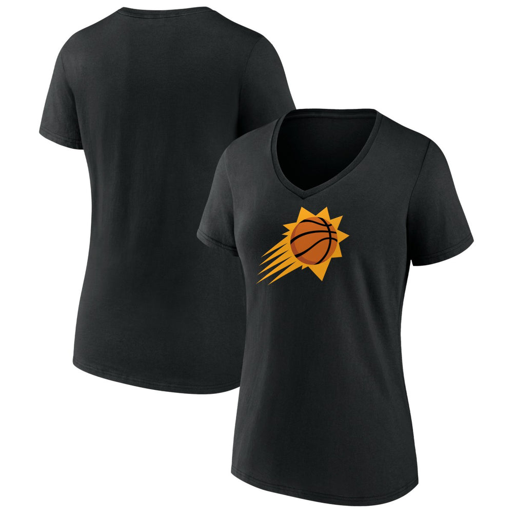 Phoenix Suns Women's Primary Logo V-Neck T-Shirt - Black outlet