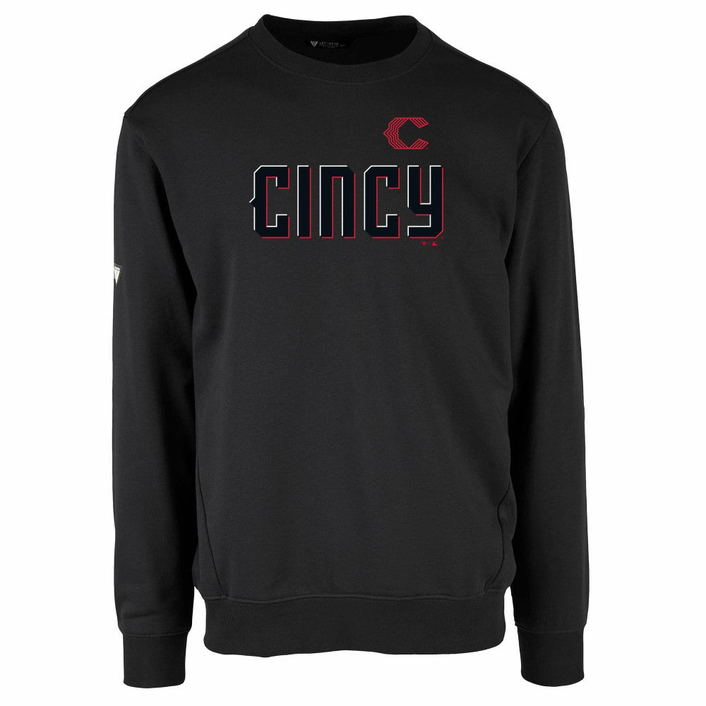 Cincinnati Reds Levelwear City Connect Zane Core Logo Pullover Sweatshirt - Black