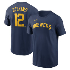 Rhys Hoskins Milwaukee Brewers Fuse Name & Number T-Shirt - Navy | Nike