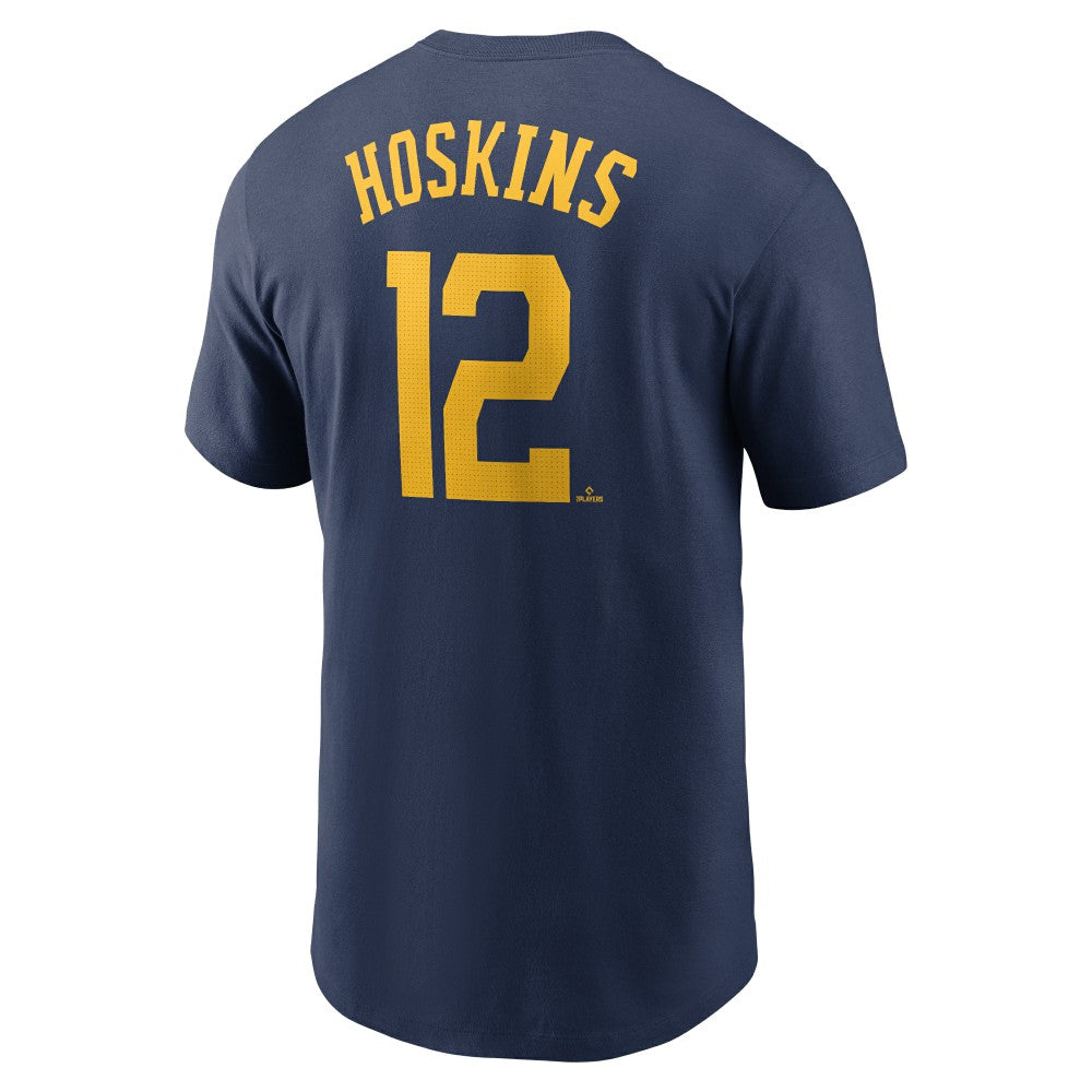 Rhys Hoskins Milwaukee Brewers Fuse Name & Number T-Shirt - Navy | Nike