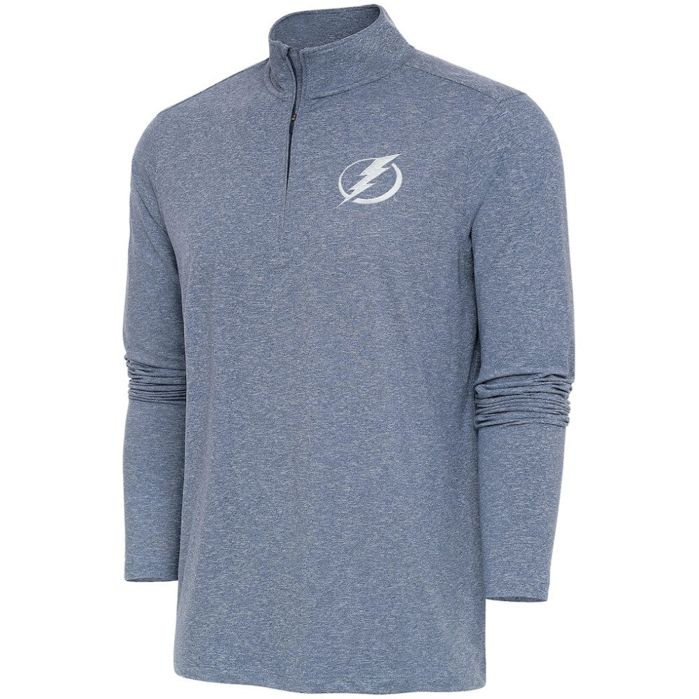 Tampa Bay Lightning Antigua White Logo Hunk Quarter-Zip Pullover