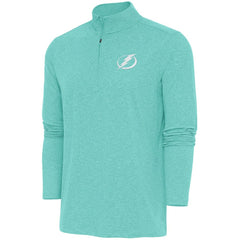 Tampa Bay Lightning Antigua White Logo Hunk Quarter-Zip Pullover