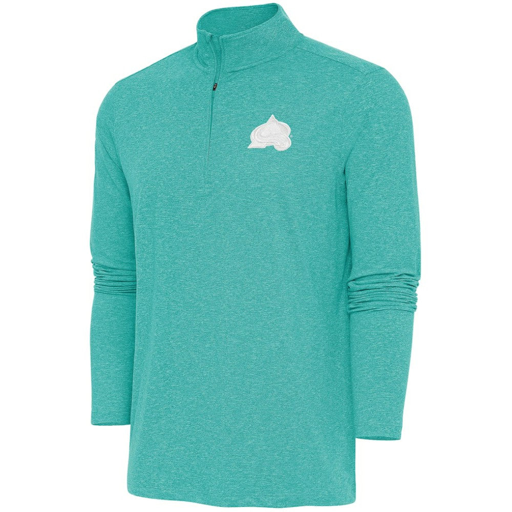 Colorado Avalanche Antigua White Logo Hunk Quarter-Zip Pullover