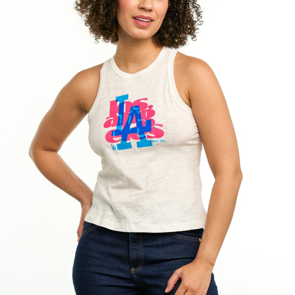 Los Angeles Dodgers Lusso Women's Lourdes Tank Top - White