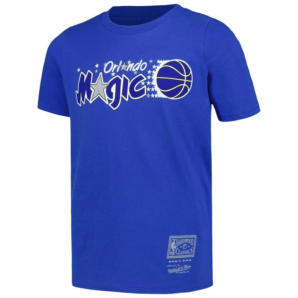 Orlando Magic Youth Hardwood Classics Retro Logo T-Shirt - Blue | Mitchell & Ness discount