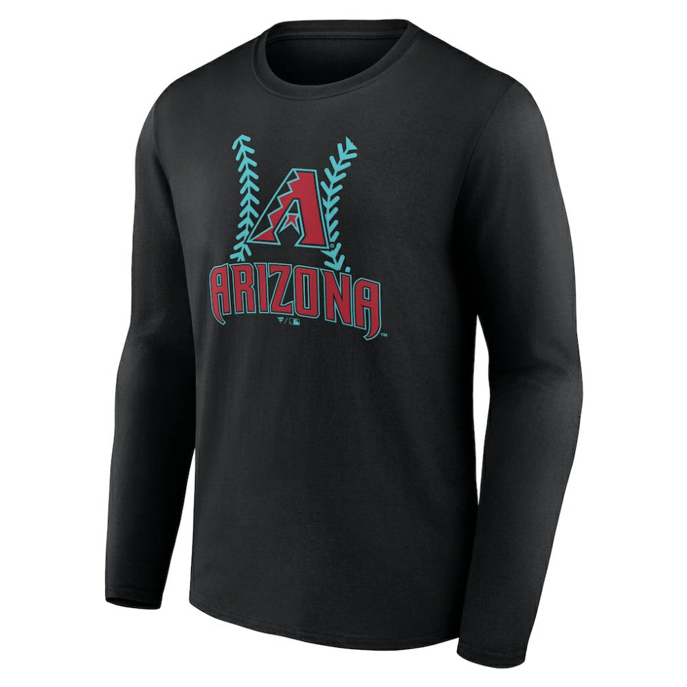 Arizona Diamondbacks Personalized Name & Number Fastball Long Sleeve T-Shirt - Black