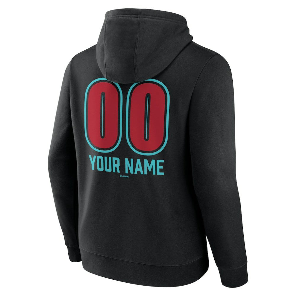 Arizona Diamondbacks Personalized Name & Number Fastball Pullover Hoodie - Black