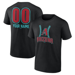 Arizona Diamondbacks Personalized Name & Number Fastball T-Shirt - Black