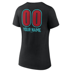 Arizona Diamondbacks Women's Personalized Name & Number Fastball V-Neck T-Shirt - Black