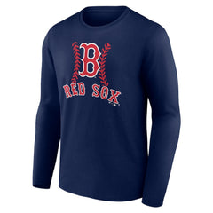Boston Red Sox Personalized Name & Number Fastball Long Sleeve T-Shirt - Navy