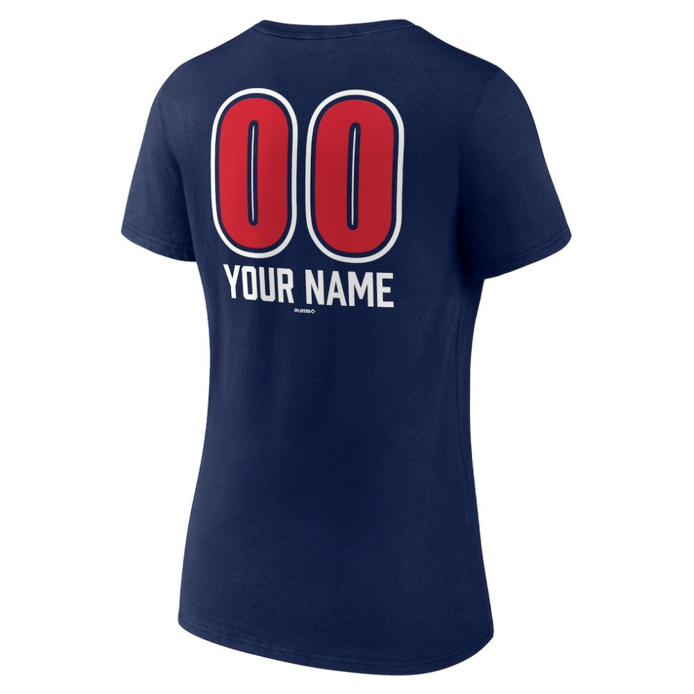 Boston Red Sox Women's Personalized Name & Number Fastball V-Neck T-Shirt - Navy