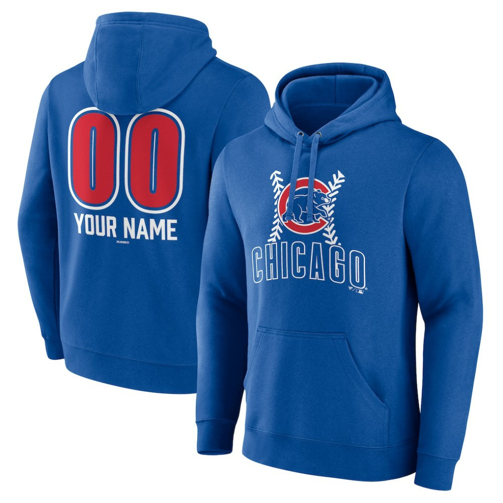Chicago Cubs Personalized Name & Number Fastball Pullover Hoodie - Royal