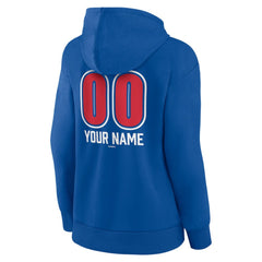 Chicago Cubs Women's Personalized Name & Number Fastball Pullover Hoodie - Royal