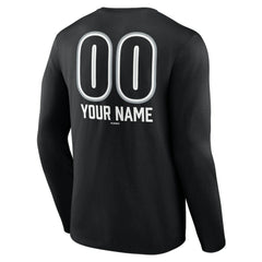 Chicago White Sox Personalized Name & Number Fastball Long Sleeve T-Shirt - Black