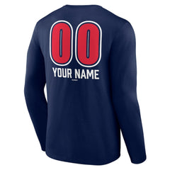 Cleveland Guardians Personalized Name & Number Fastball Long Sleeve T-Shirt - Navy