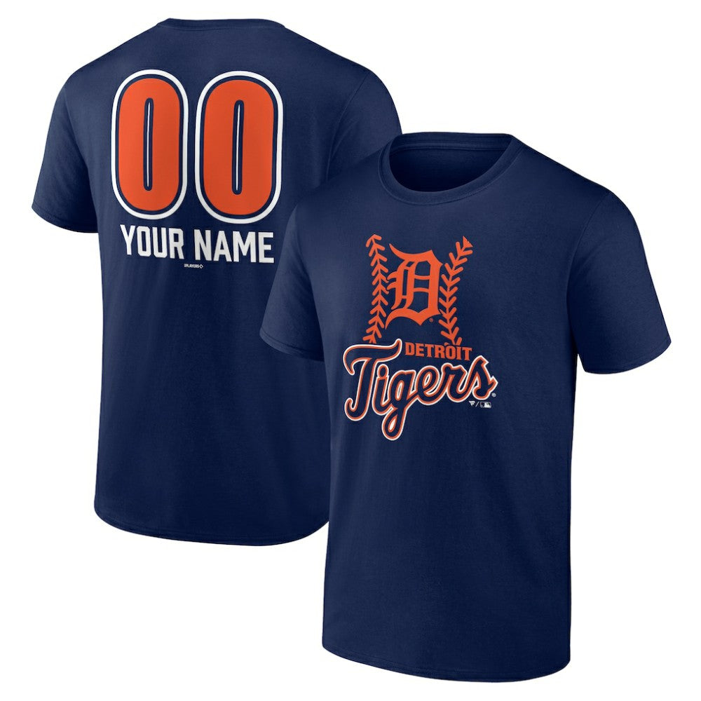 Detroit Tigers Personalized Name & Number Fastball T-Shirt - Navy