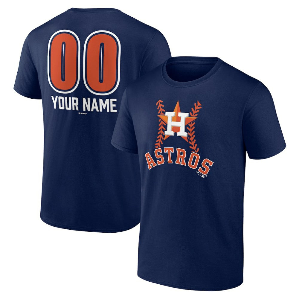 Houston Astros Personalized Name & Number Fastball T-Shirt - Navy