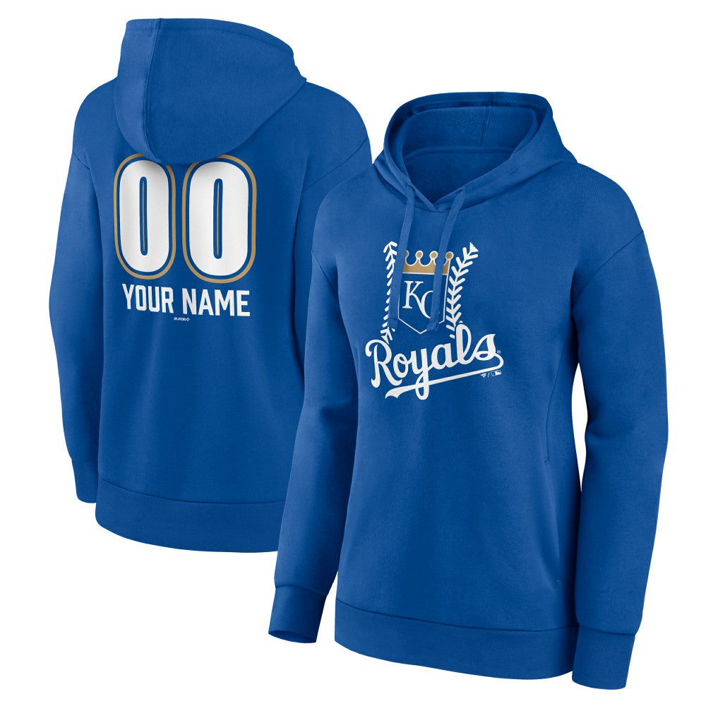Kansas City Royals Women's Personalized Name & Number Fastball Pullover Hoodie - Royal