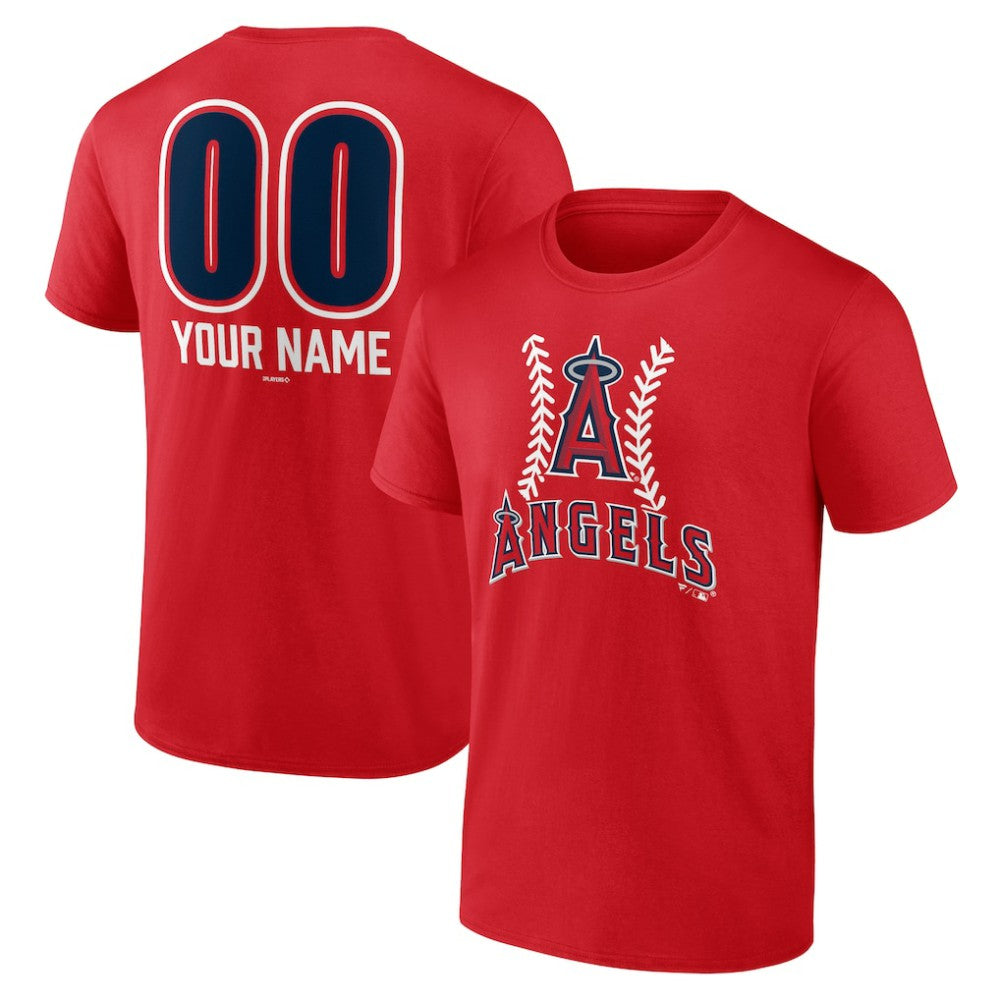 Los Angeles Angels Personalized Name & Number Fastball T-Shirt - Red